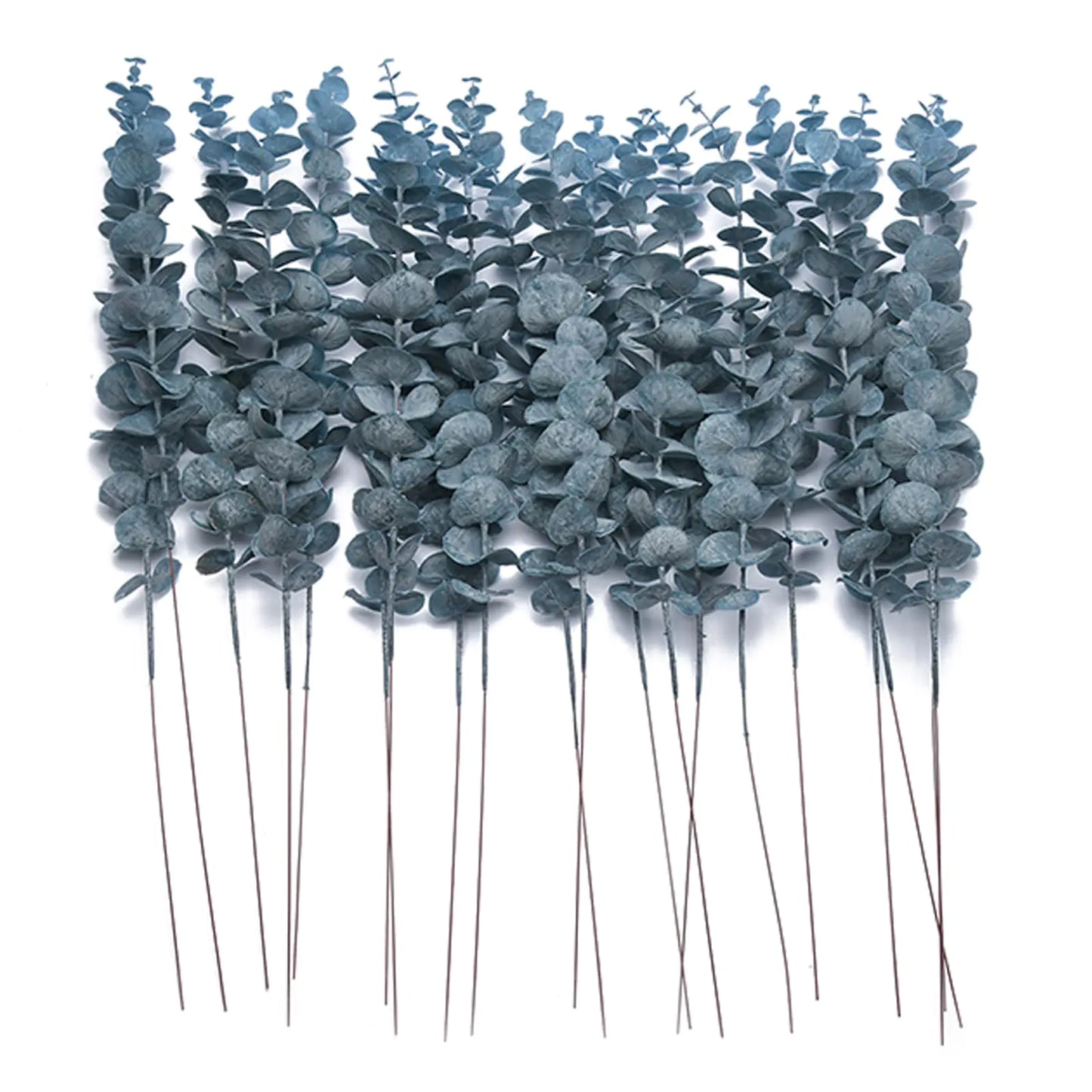 FuleHouzz 20 PCS Artificial Eucalyptus Stems Faux Eucalyptus Leaves Branches 18.5" Tall Real Touch for Wedding Bouquet Garland Home Decor Blue