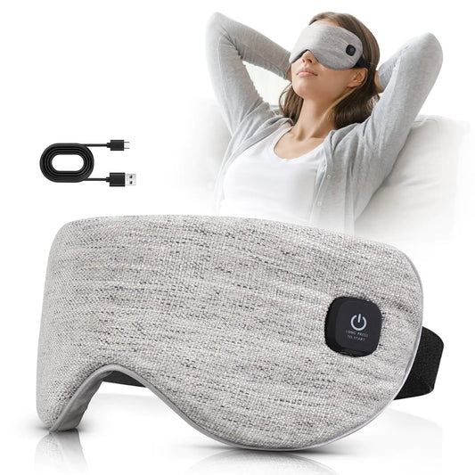 Heated Eye Mask Cordless Warm Eye Compress for Dry Eyes Stye Blepharitis Chalazion MGD Eye Treatment Heat Therapy to Unclog Gland Soothe Tired and Sore Eyes (Gray)