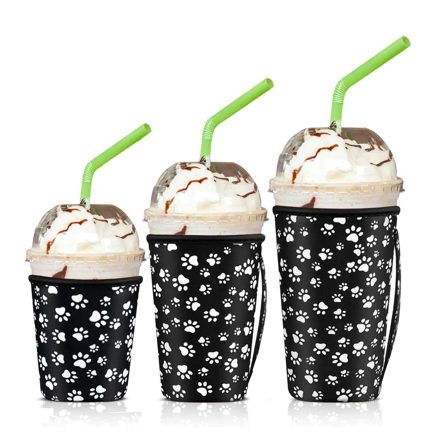 3 Pack Reusable Iced Coffee Sleeves Jahomieo Insulator Sleeve for Cold Beverages Neoprene Drink Sleeve Cup Holder for Starbucks Coffee McDonalds Dunkin Coffee More