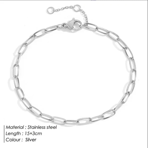 Women's Stainless Steel Curb Cuban Link Bracelet by Davieslee Jewelry