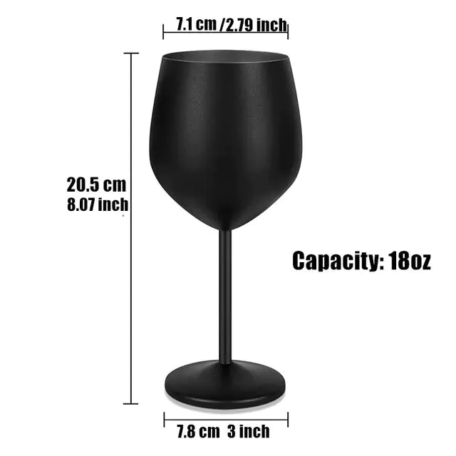 Stainless Steel Wine Glasses with Black Plating