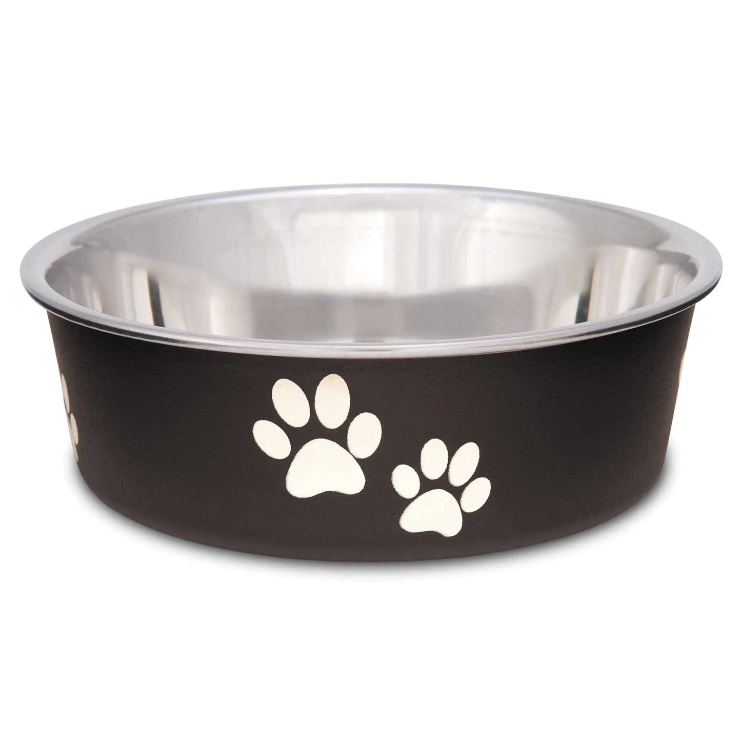 Loving Pets - Bella Bowls - Dog Food Water Bowl No Tip Stainless Steel Pet Bowl No Skid Spill Proof (Small Espresso Brown)